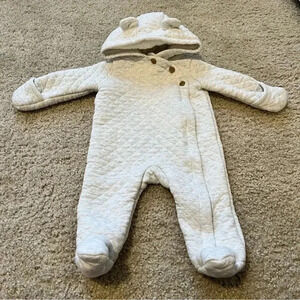 Carter's Babies Gray Sherpa Lined Quilt Pram Size 6M